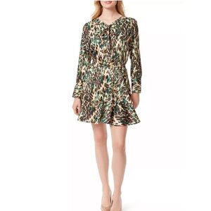 Jessica Simpson‎ Women's Green and Brown Long Sleeve Dress